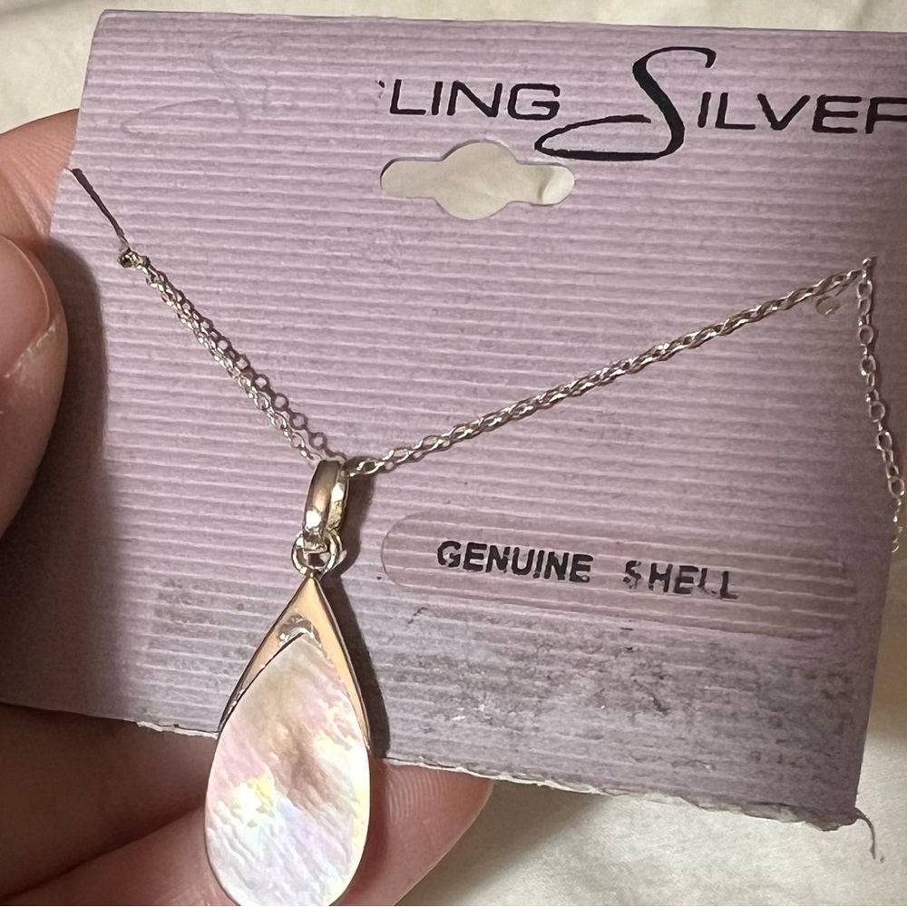 Ling Silver Genuine Shell Sterling Silver Necklace